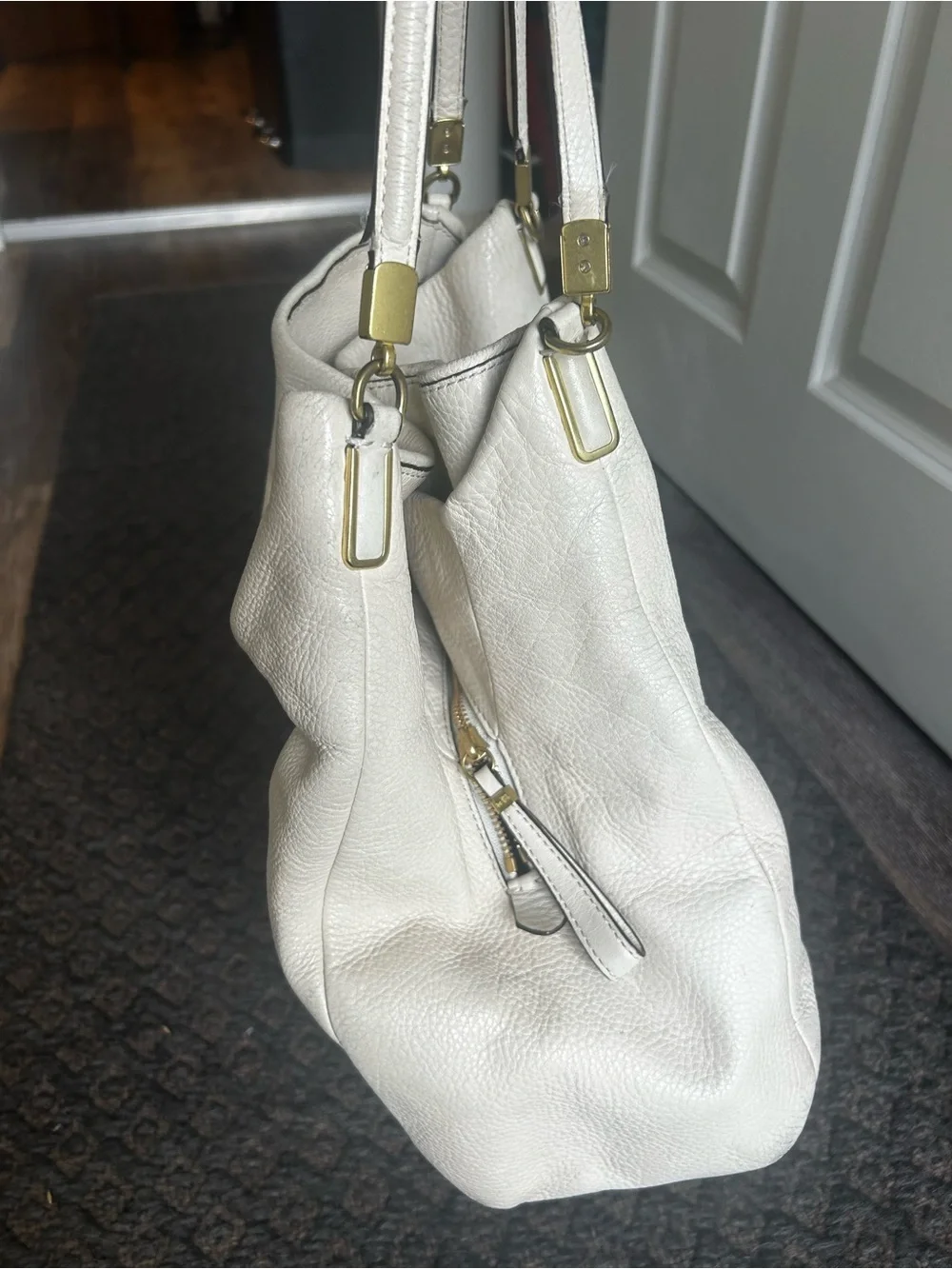 Coach Cream Pebbled Leather Hobo bag